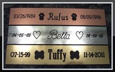 Custom dog cat pet memorial engraved headstone marker plate brass silver copper