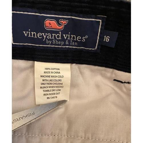 Vineyard Vines Corduroy Club Pants Boys 16 Navy Classic Fit Straight Leg Preppy - Picture 4 of 12