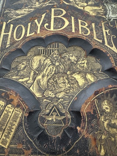 Antique Pictorial Family Holy Bible Illustrated 1891 - Holman No 1222 - Latches - Picture 4 of 24