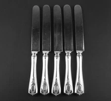 Set 5 x Luncheon Knives 8 5/8" Oneida Community Louis XIV Antique Silverplate