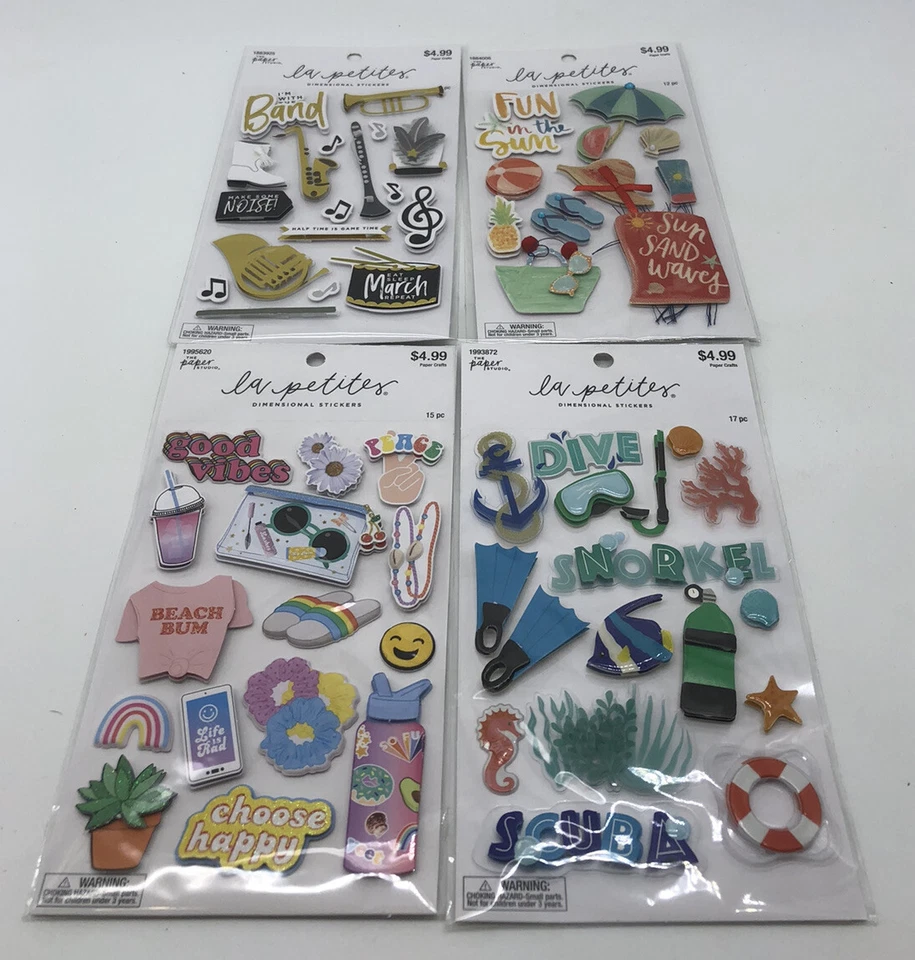 Lote de 9 pegatinas 3D para álbum de recortes The Paper Studio - La Petites Foto 3 de 4