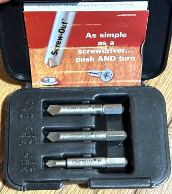 Craftsman Tools Drill Screw Out Extractor Set Lot Broken Damaged Remover Bolt