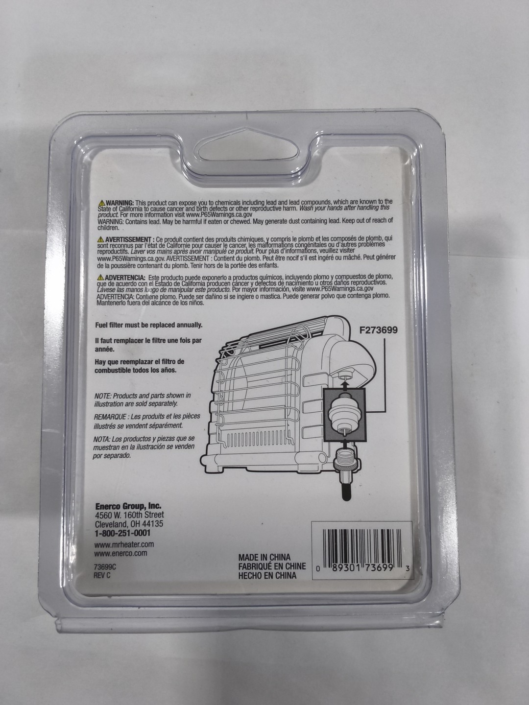 Fuel Filter F273699 For Buddy, Big Buddy, Tough Buddy Propane Mr Heater New