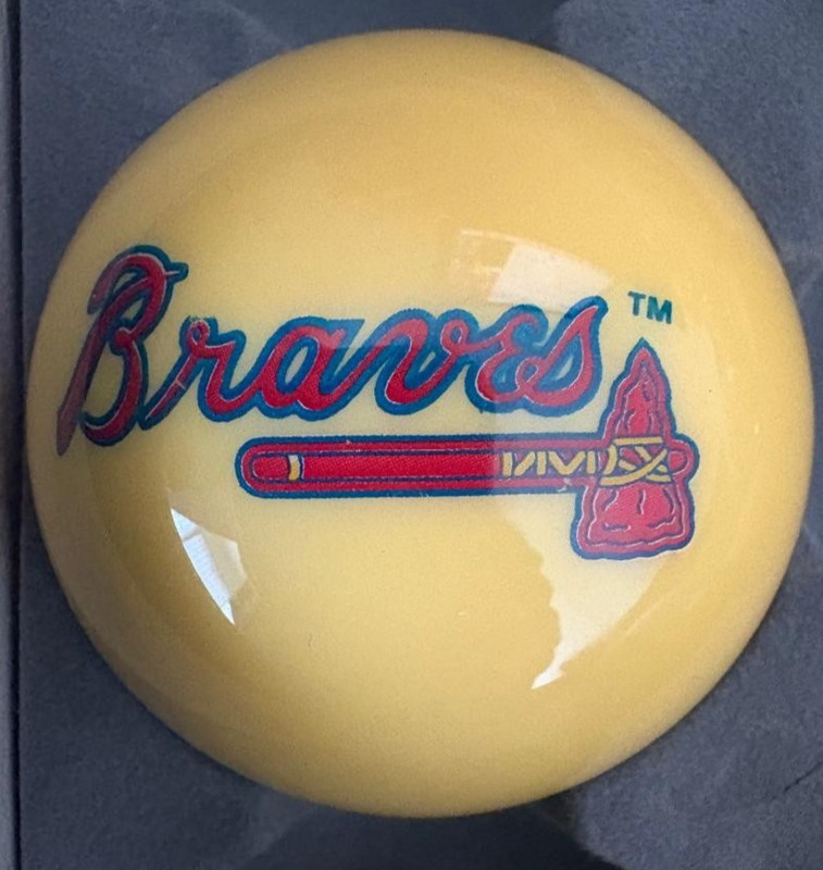 Vintage Aramith Billiard Ball 2 1/4 inch Atlanta Braves.