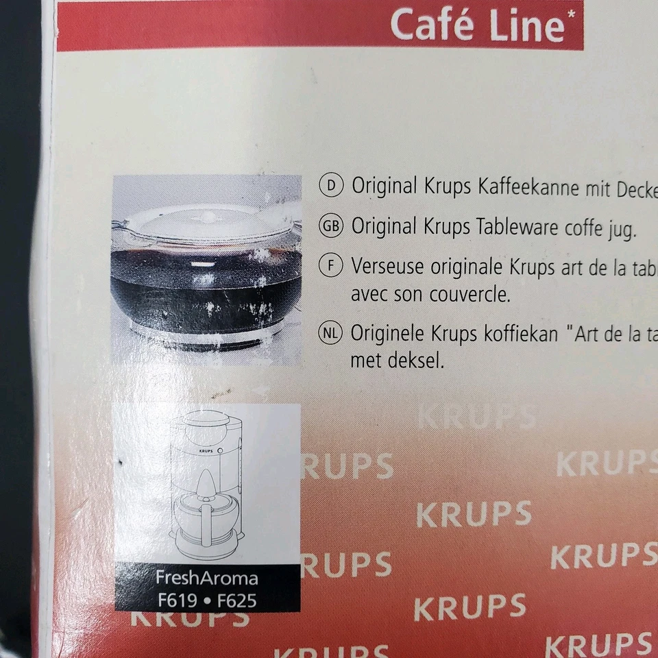 Jarra de café de vidrio KRUPS 1,5 L olla de repuesto aroma fresco F619 F625 nueva Foto 4 de 4
