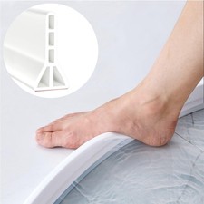 3.8" High Shower Threshold Water Dam Barrier, 67" L x 1.4" W x H, White