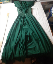 CURTAIN CALL COSTUMES Green Off Shoulder Gown Adult Small Dance Dress USA