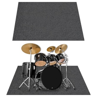 CIEOVO Drum Mat with Non-Slip Grip Bottom 47.24 0'' x (Rectangular), Black 