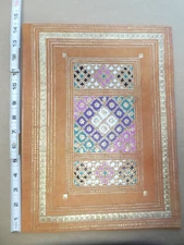 22 Carat Gold Embossed Leather Portfolio or book Cover approx. 14" x 11"