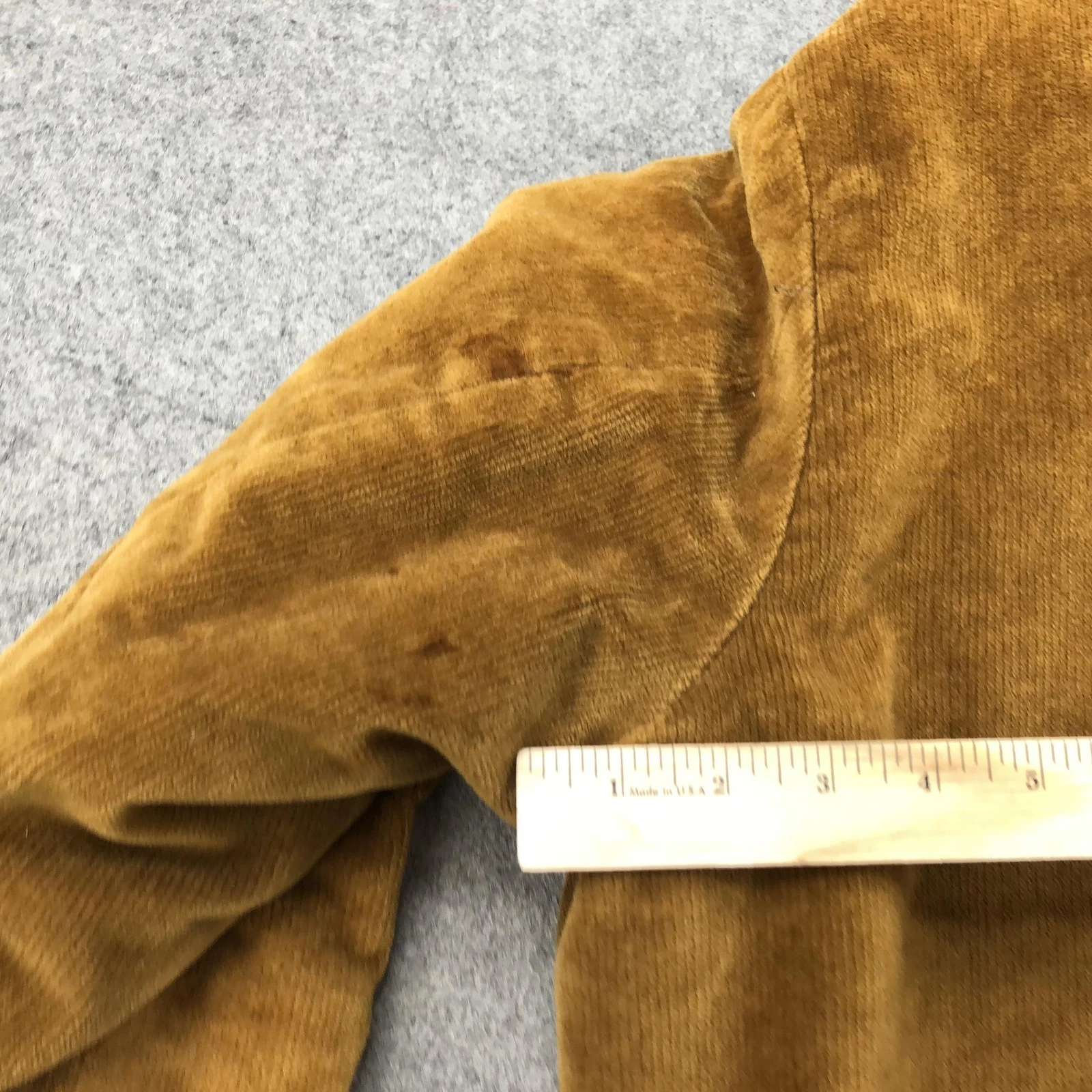 Vintage Cal Craft Coat Mens Large Brown Corduroy Faux Fur Lined Overcoat USA - product detail image 10
