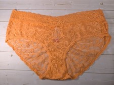 New No Boundaries Size XL 15-17 Orange Sheer Stretch Lace Hipster Panties