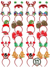 24 Pcs Christmas Headband, Christmas Headbands for Women, Cute Christmas Part...