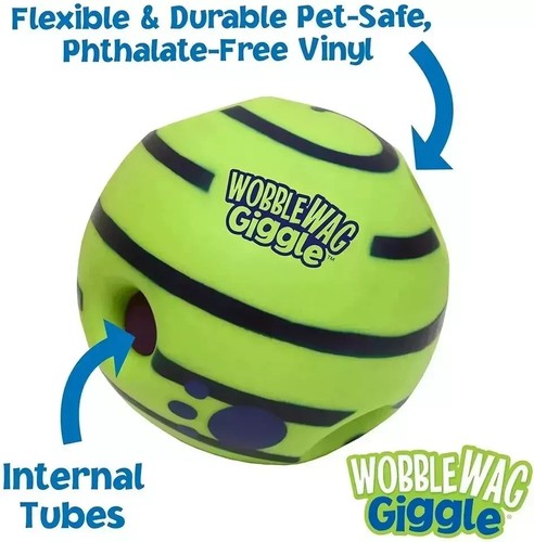 Wobble Wag Giggle Glow Ball Interactive Dog Toy - Fun Giggle Sounds, Play - Picture 2 of 7