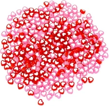 Honbay 400PCS Acrylic Heart Shaped Beads - Red, Pink; Small, red, pink 