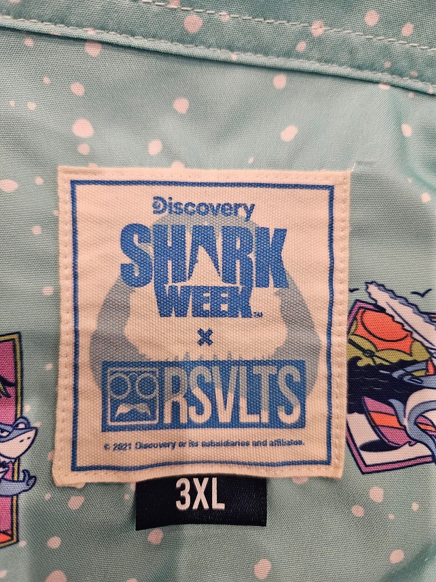 RSVLTS Mens Shirt 3XL: Discovery Shark Week shark vacation with KUNUFLEX View 5