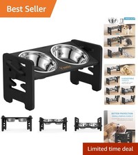 Adjustable Raised Dog Bowl with 6 Heights & Tilted Platform for Easy Digestion