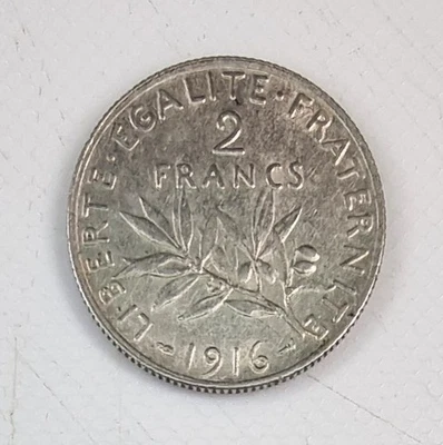 Pièce de 2 Francs Semeuse 1916 SUP Argent EB91536 - Photo 1/2