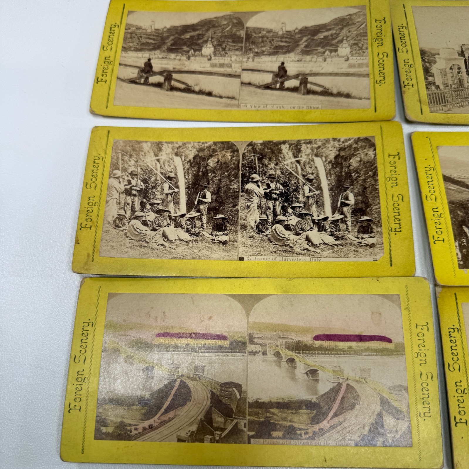 Antique Lot 11 Stereoscope 3D Viewer Photo Cards Early 1900s Foreign Scenery
