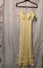 Nicole Miller Yellow Lace Maxi Dress Fairycore Empire Babydoll Sz 6 Whimsy