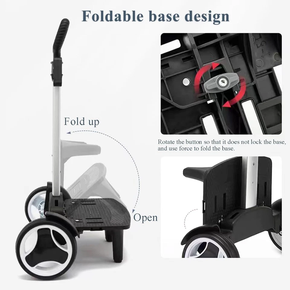 Mochila Trolley, Carro con Ruedas con Ruedas Grandes Silenciosas, Negro Foto 2 de 4