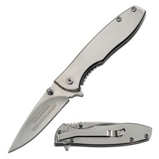 6.75" Tac-Force Spring Assisted Knife w/Stainless Steel Handle and Pocket Clip