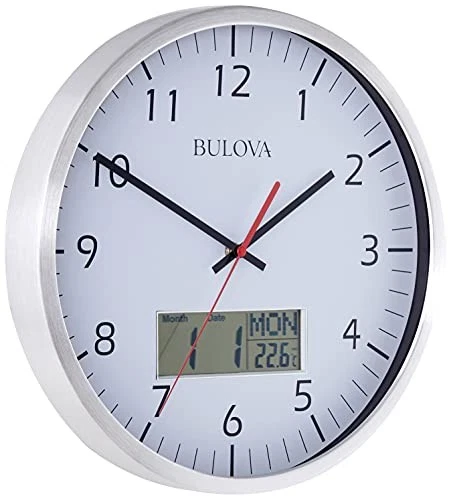 Bulova C4810 Manager Wall Clock, Silver - Image 2 of 4