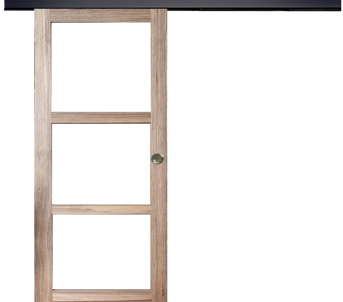 Porte coulissante bois Fraké H204 L83 vitrée pour séparer le salon de la cuisine