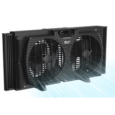 Comfort Zone 9" Twin Window Fan with Quiet Setting 3-Sp Auto-Locking Expanders