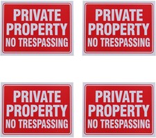 8 Private Property no Trespassing Sign 9 x 12 Inch 1 Pack