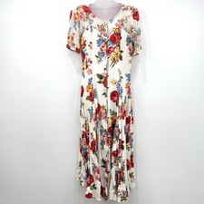 VTG Carole Little Dress Women's 10 Floral Cottagecore Prairie Maxi Button Front