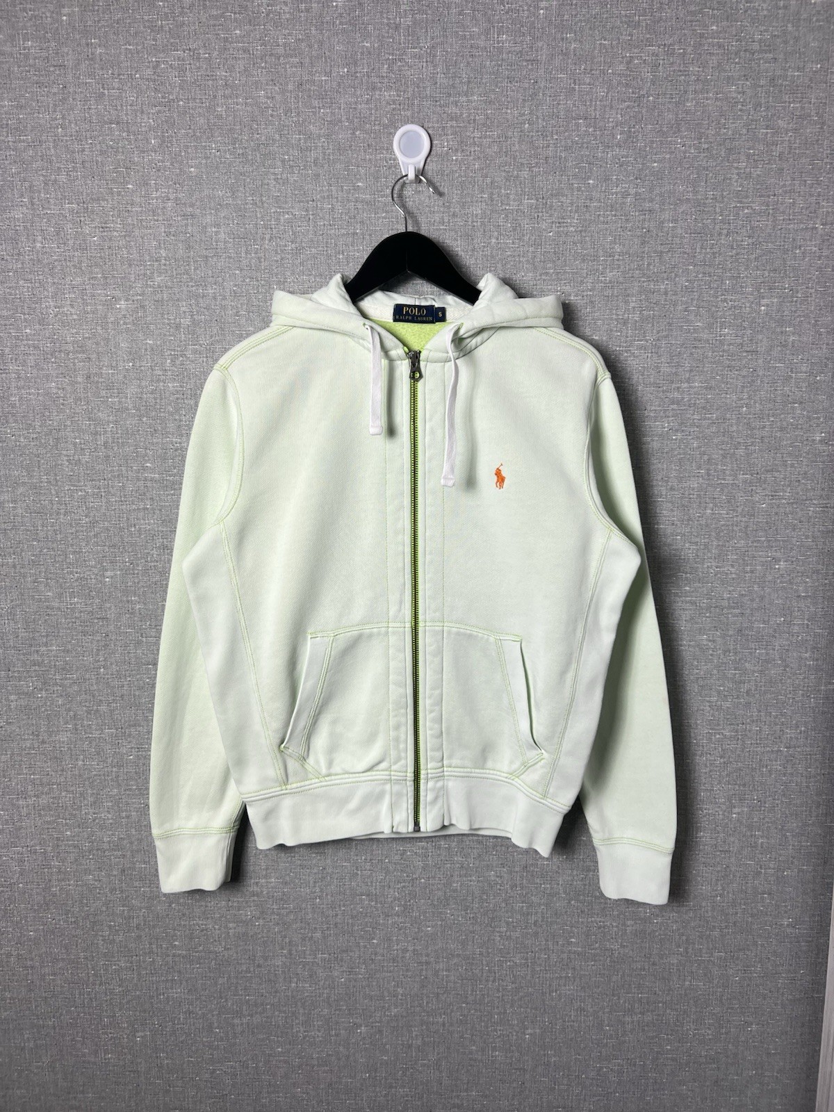 Polo Ralph Lauren come nuova felpa con cappuccio e zip ricamata logo pony uomo taglia S