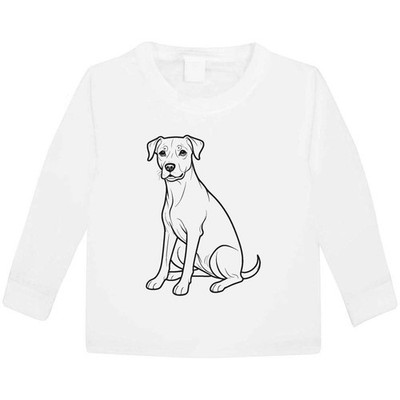 ''Dog Line Art'' Kinder / Kinder Langarm Baumwolle T-Shirts (KL059860)