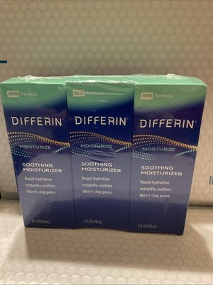 3x Differin Face Moisturizer, Soothing Lotion for Face and Body Sensitive Skin