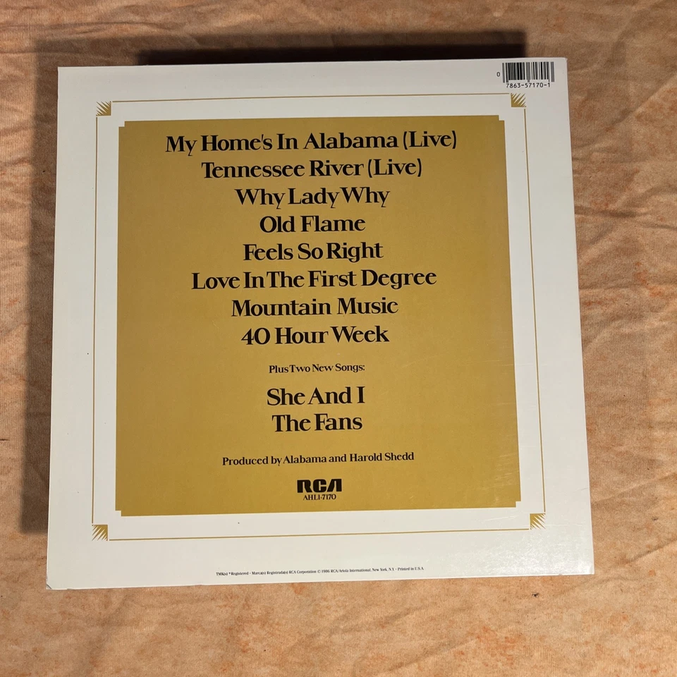Alabama Alabama Greatest Hits • LP 1986 Vinyl AHL1 7170 Vintage 12” 33 Rpm NM - Image 2 of 4
