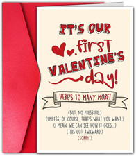 First Valentine  S Day Card for Boyfriend, Funny Girlfriend Valentines Day Card,