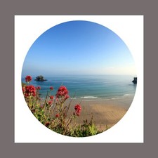 Portreath Cornwall British Beach Holiday Square Canvas Picture Wall Art Print