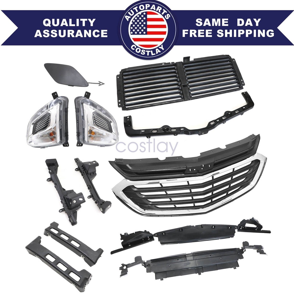 12PC For Equinox 2018-2021 L Grille Radiator Air Baffle Shutter