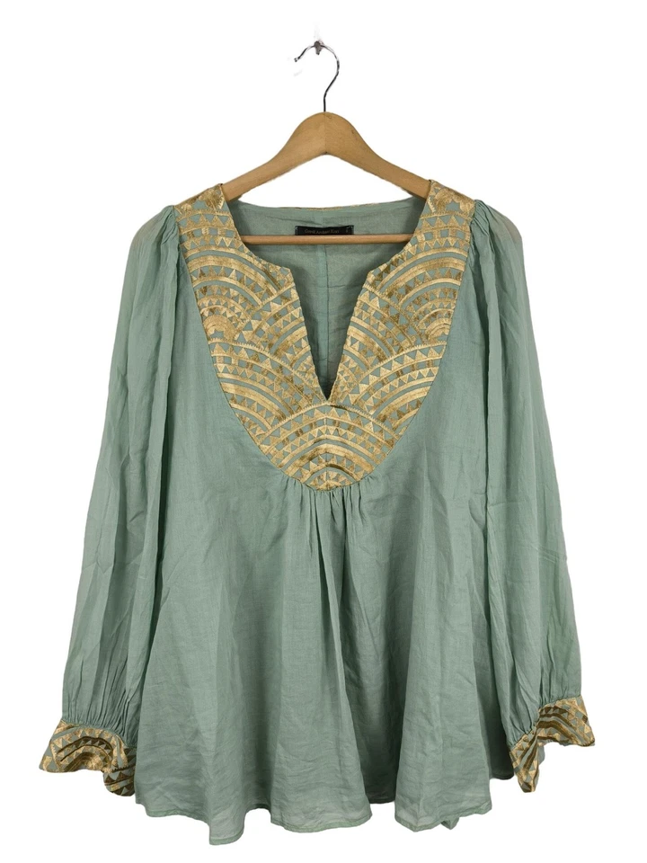 GREEK ARCHAIC KORI Blouse à enfiler Dames Blouse T EU 36 kaki-doré - Photo 1/4