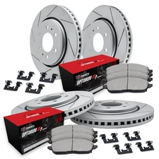 For Chevy Trailblazer 06-09 Slotted Front & Rear Brake Kit w Optimum Pads