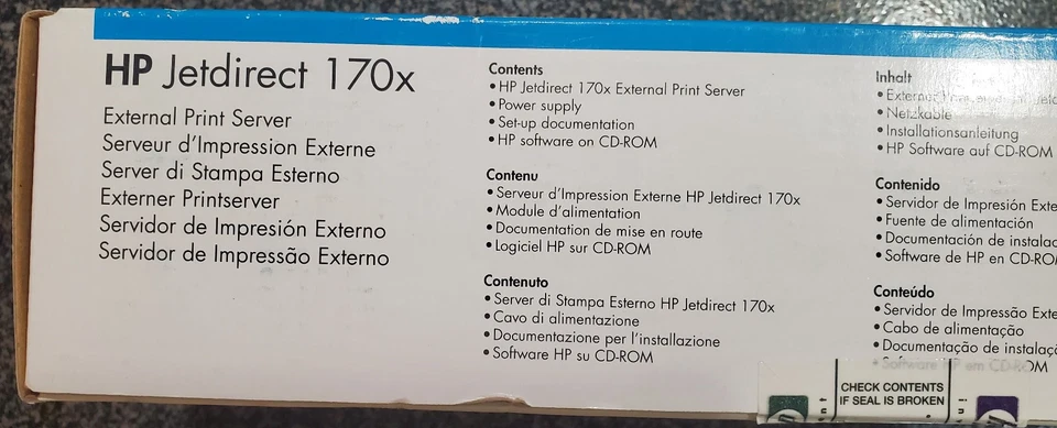 NEW SEALED HP Jetdirect 170x External Print Server Parallel Port 10Base-T J3258G - Image 4 of 4