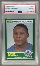 151089294 Barry Sanders 1989 Score #257 Rookie RC PSA 8