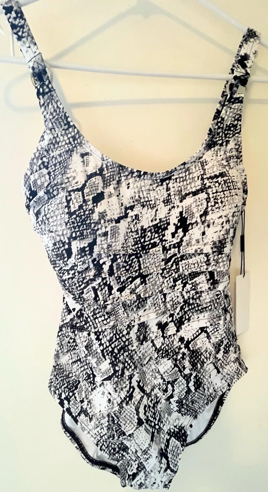 Traje de baño de una pieza Calvin Klein para mujer talla 8 gris estampado Bran nuevo Foto 2 de 4