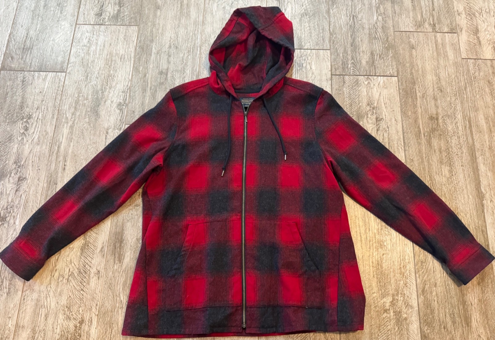 PENDLETON 100% VIRGIN WOOL BUFFALO PLAID FULL ZIP… - image 1