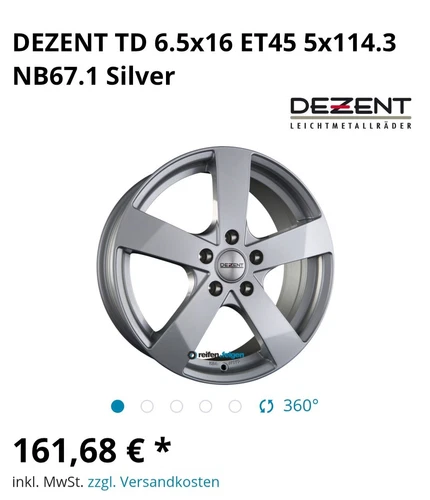 Alufelgen 16 ZoLL Dezent Suzuki Swift