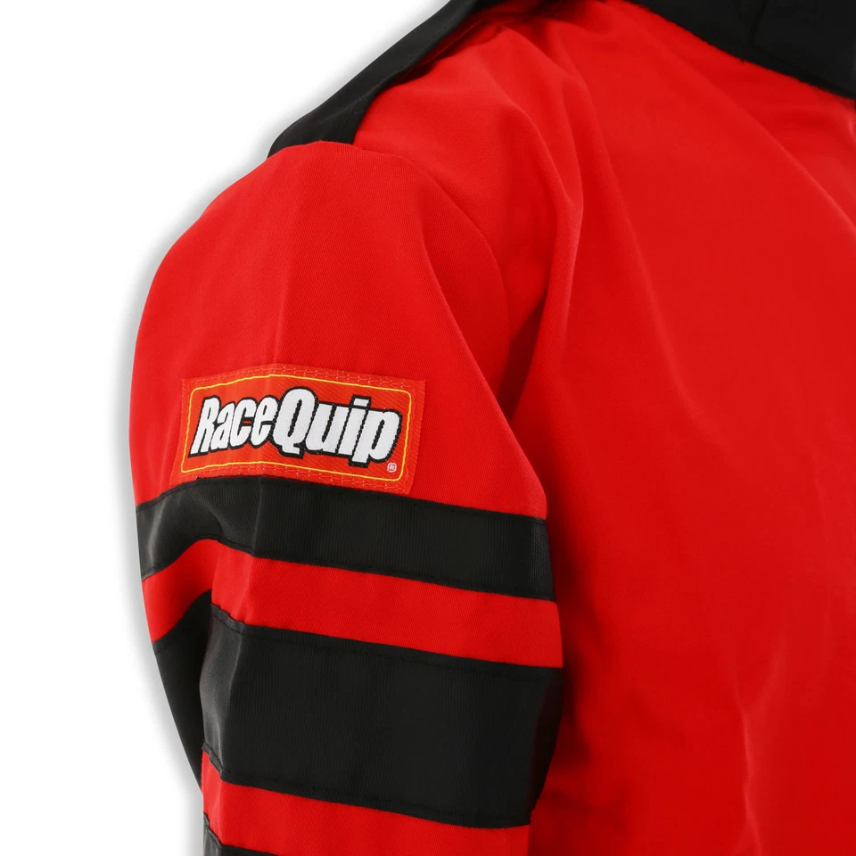 RaceQuip 120012RQP 120 Series 1-Pc Driving Suit SFI 3.2A/5 Red/Black Stripe - Image 4 of 4