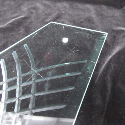 Clear Glass Chandelier Panel 3.5"x8.75" Art Deco Style Replacement Part Etched - Picture 7 of 7