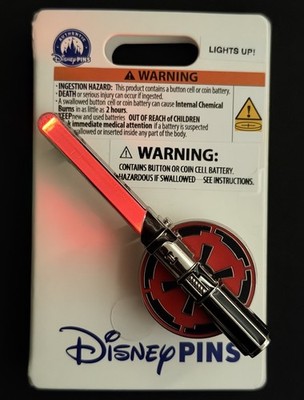 2026 Disney Parks Star Wars Sith Light-Up Red Lightsaber Hilt Pin