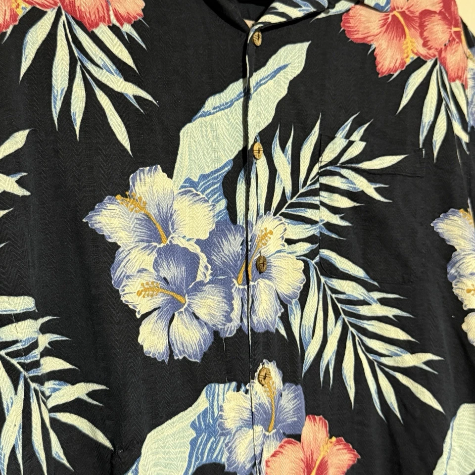 Camisa Hawaiana Mezcla Seda Caribeña (XL) Floral Foto 3 de 4