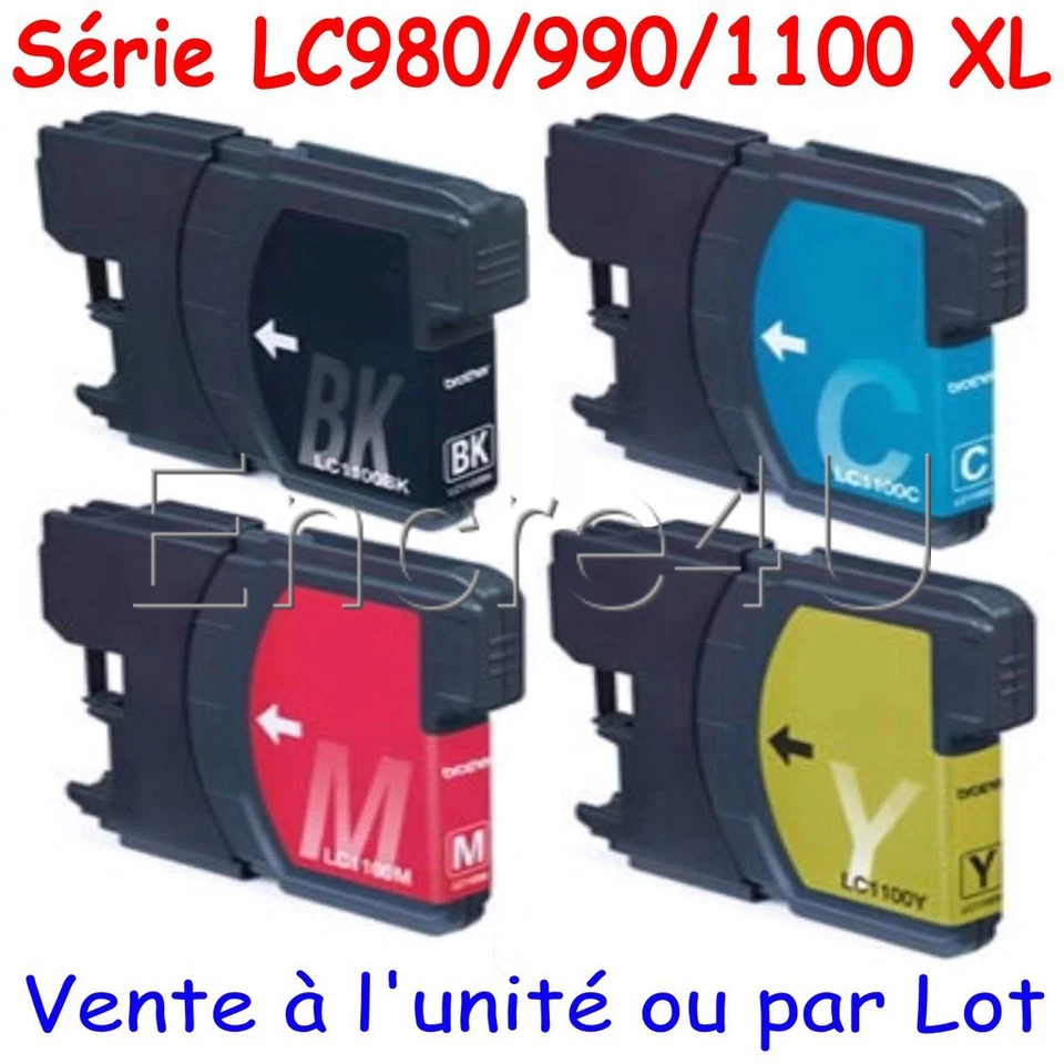 ENCRE4U Cartouches génériques : encres pour imprimante Brother DCP 195 ( LC 1100 XL )