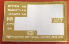🇺🇸 Bendix Continental  Dual magneto ID DATA PLATE decal 10-400006 2k or 3k 